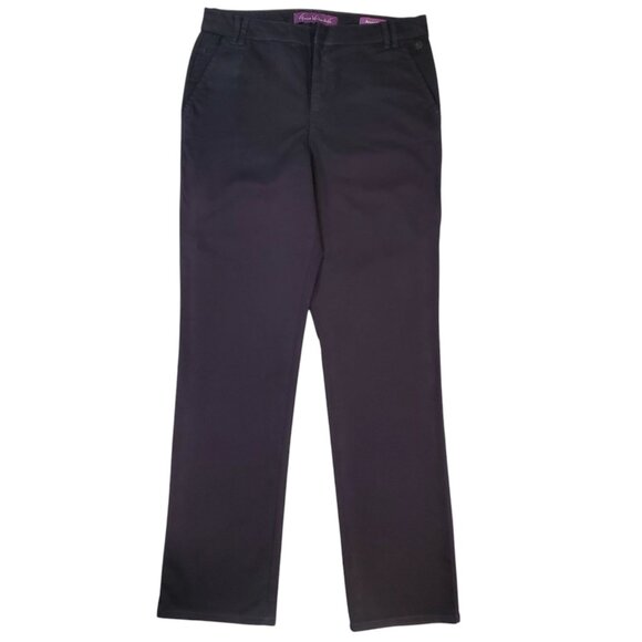 Gloria Vanderbilt Amanda Fit Pants Womens Size 8 Black High Waist Straight Leg - Picture 1 of 12